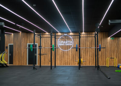 sala con barra para pesas