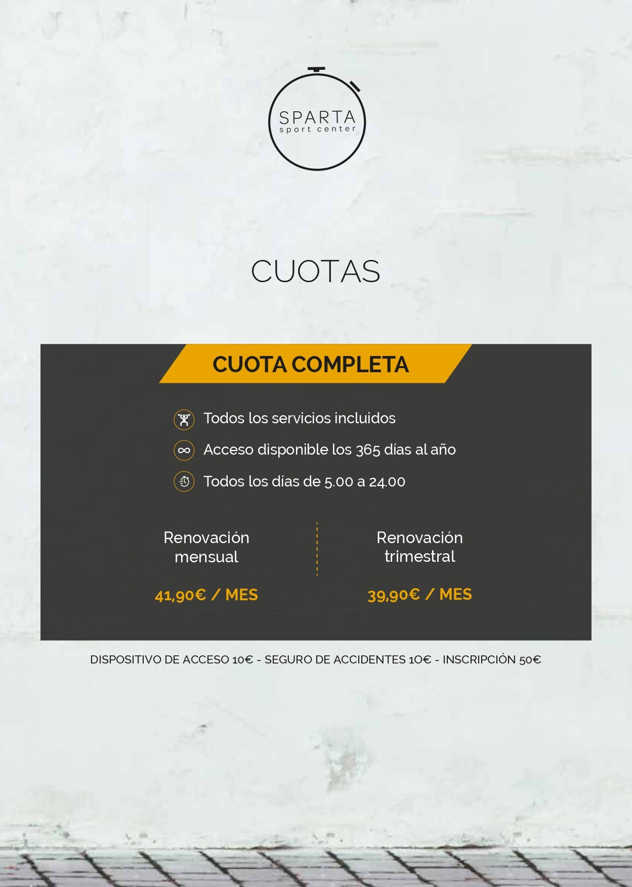tarifas gimnasio sparta en eibar