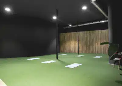 sala con suelo verde de hierba
