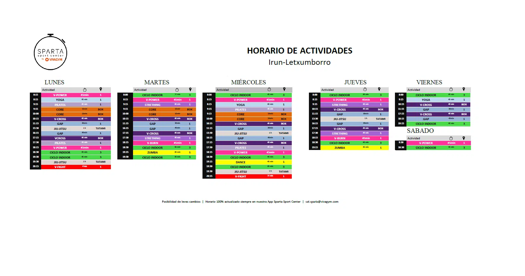 07.26 Horario actividades dirigidas Lexumborro