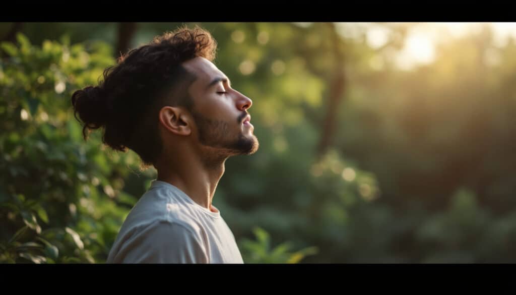 hombre respirando