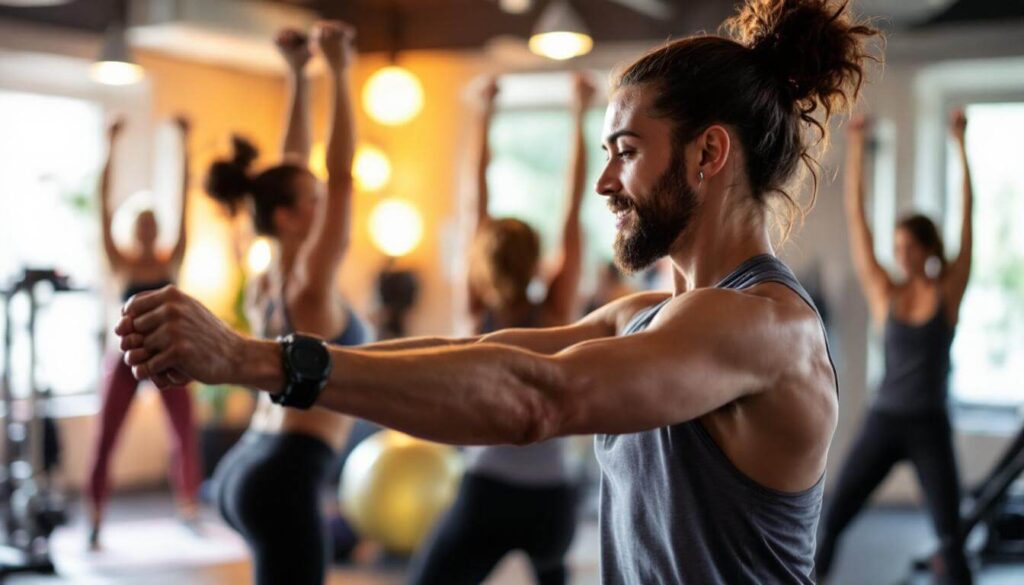 hombre en gimnasio
