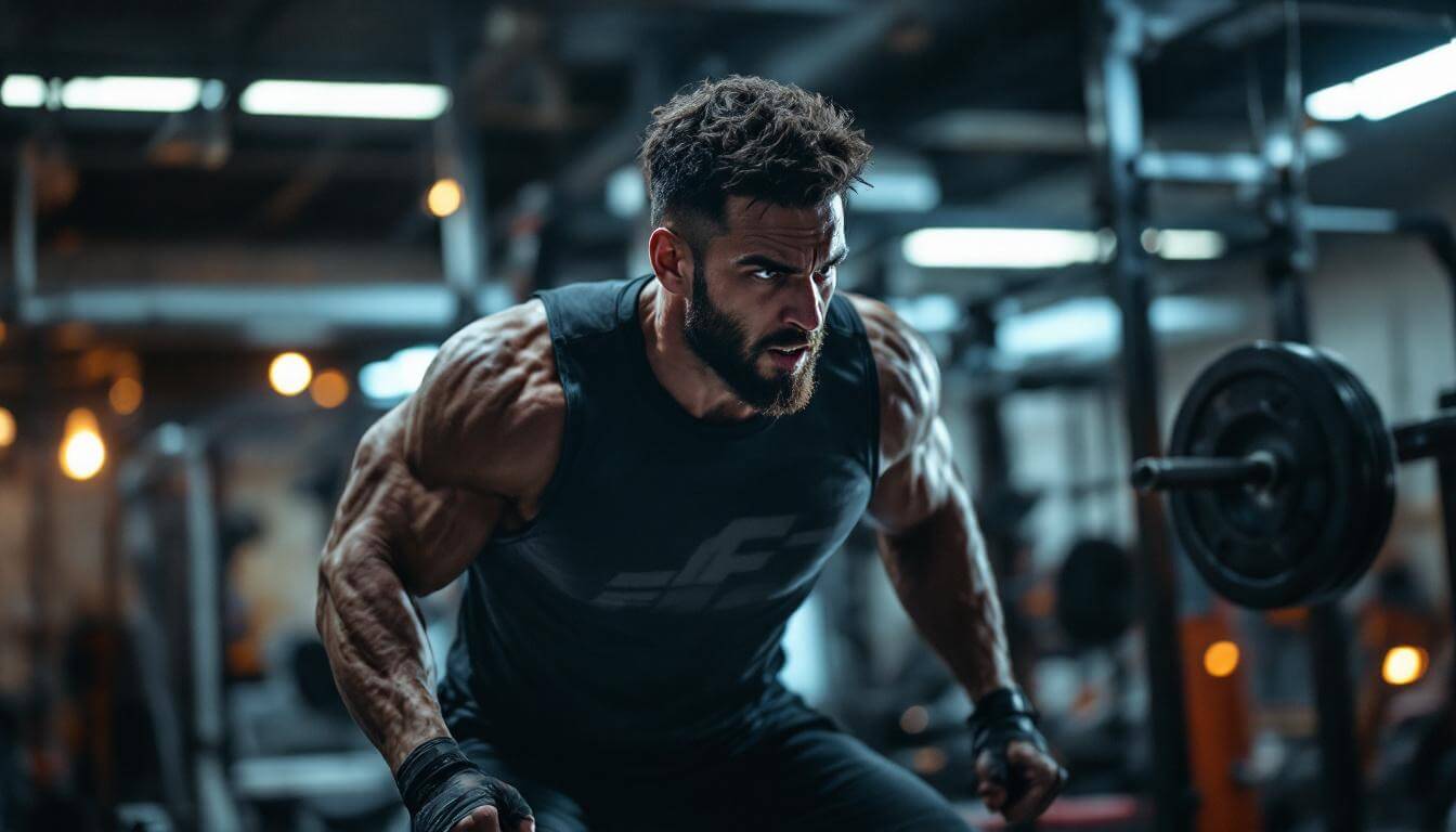 hombre entrenando en gimnasio