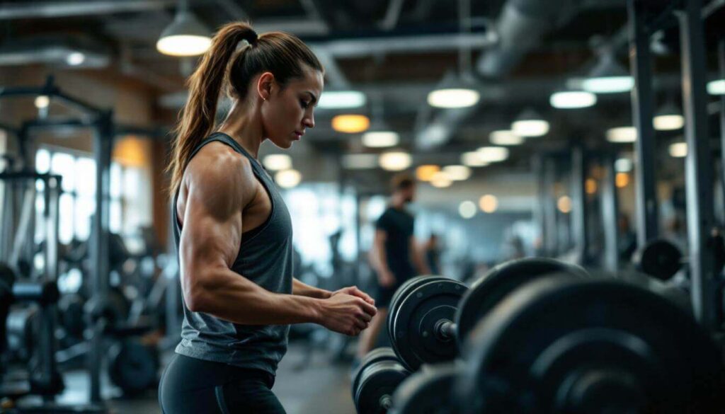 mujer en gimnasio