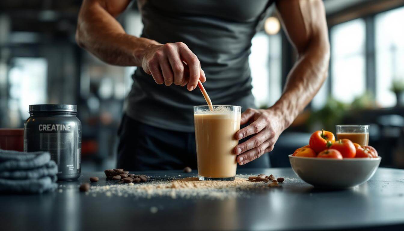hombre haciendo batido hombre haciendo batido