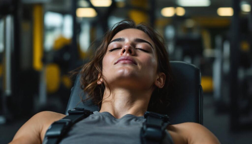 mujer con los ojos cerrados
