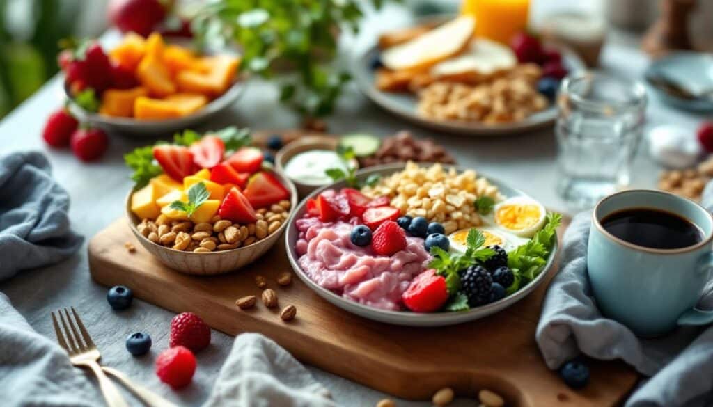 desayuno proteico variedad alimentos