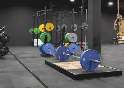 plataforma con pesa azul